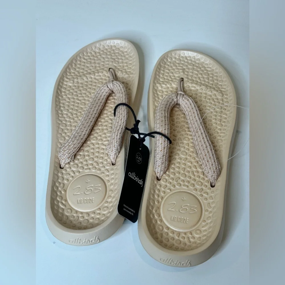 Allbirds Sugar Zeffer Flip Flops in Lux Beige size 12